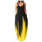 Casual Print Plus Size Sling Long Dress