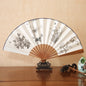 1Pcs Chinese Style Retro Folding Silk Fan Decorative Men Pocket Bamboo Handle Hand Held Fan Party Favors Home Decoration Crafts