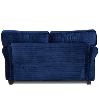 Loveseat Modern Corduroy Blue Removable Cushions Padded Arms 57 In 375 LB