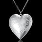 New Silver Carved Design Love Necklace Personalized Heart-shaped Photo Frame Necklace For Women Jewelry For Valentine's Day