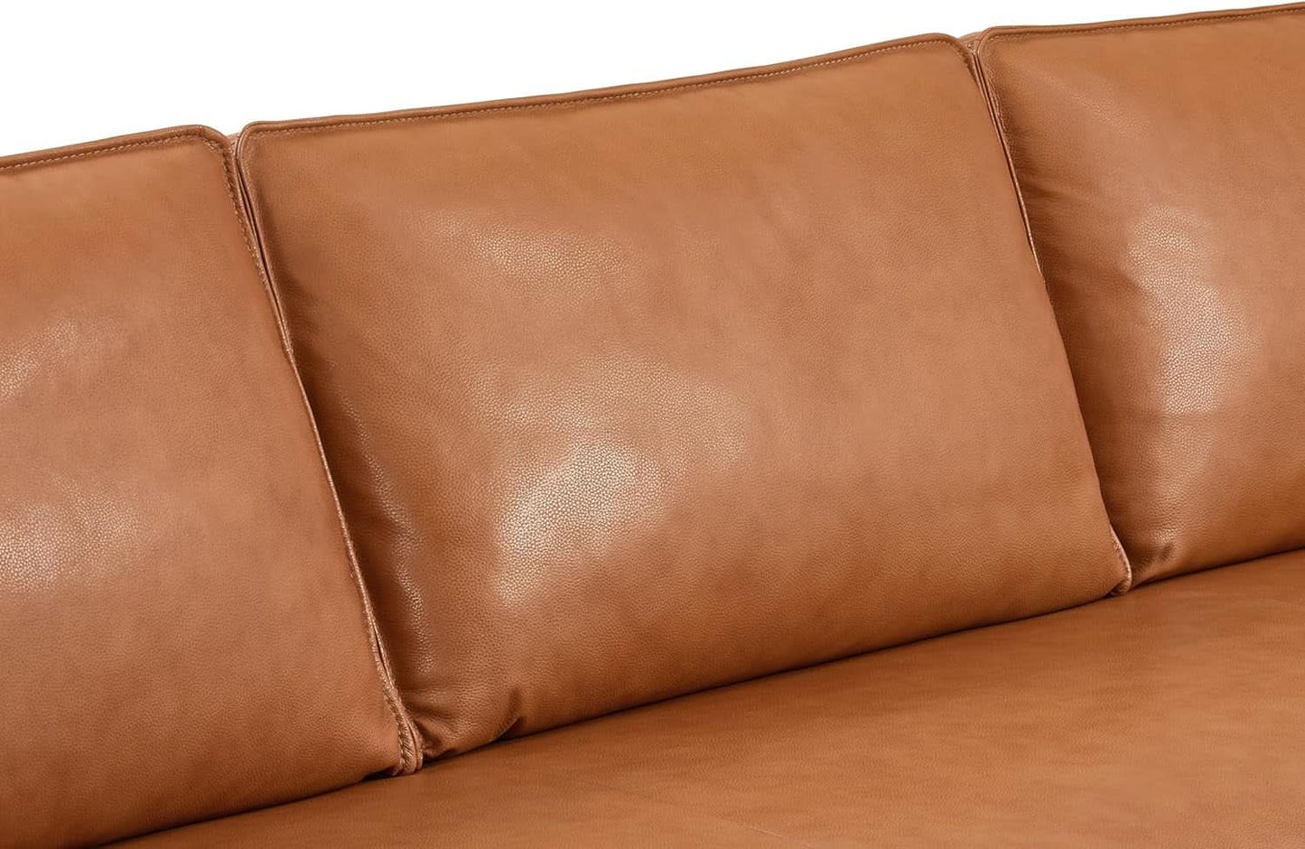 Leather Sofa 90 Inch Cognac Tan Brown Italian Nappa