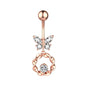 New Butterfly Zircon Belly Button Ring Belly Button Piercing Jewelry