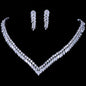 Bridal Wedding Jewelry Zircon Leaf Necklace Earrings