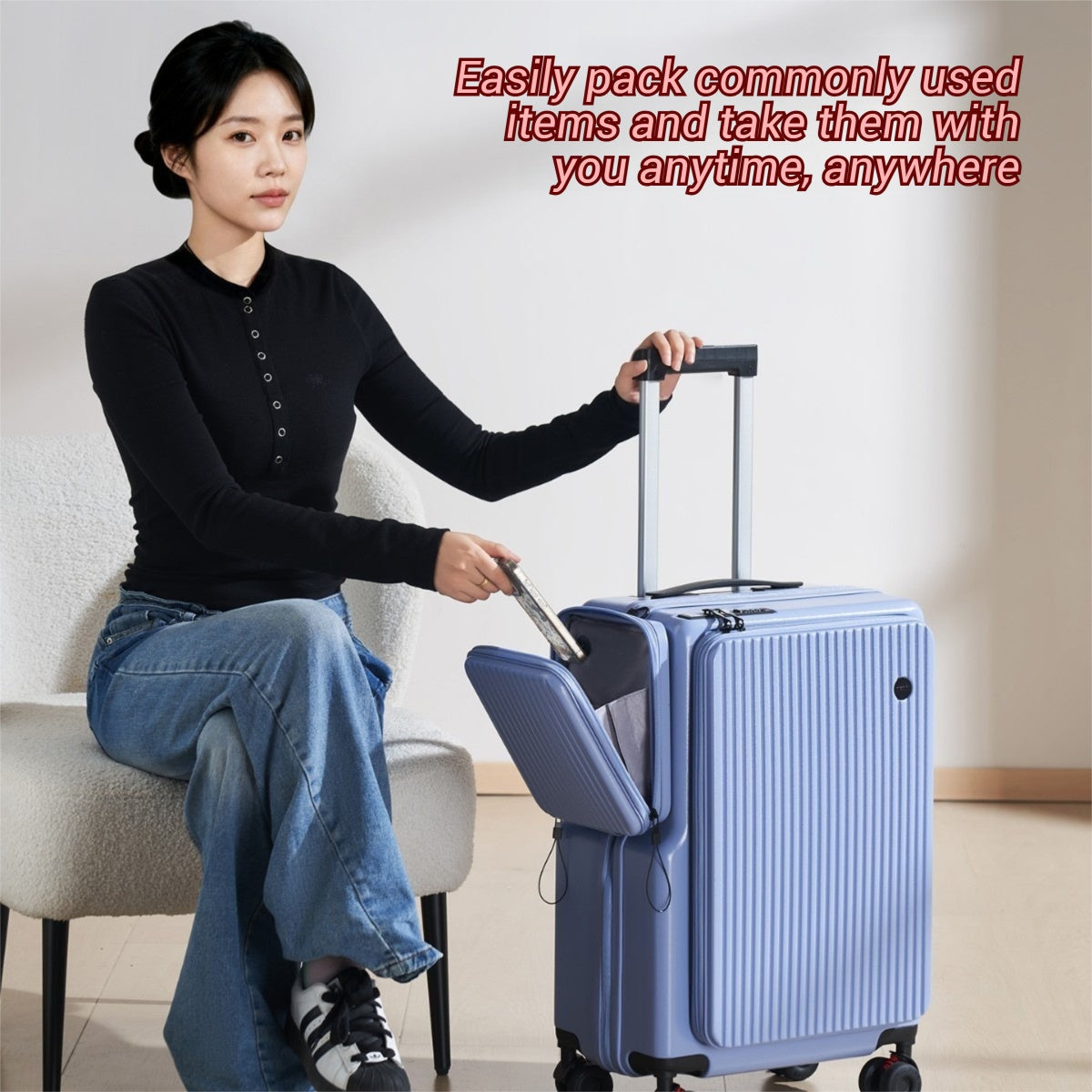 New 20 Inch,24 Inch Luggage Compartment, Large Deep Cabin Luggage Compartment, Side Opening Luggage Compartment, Luggage Rack With Pull Rod, Universal Silent Wheels, Password Box Travel Luggage