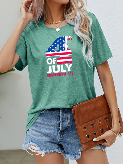 USA Flag Graphic Tee for Women