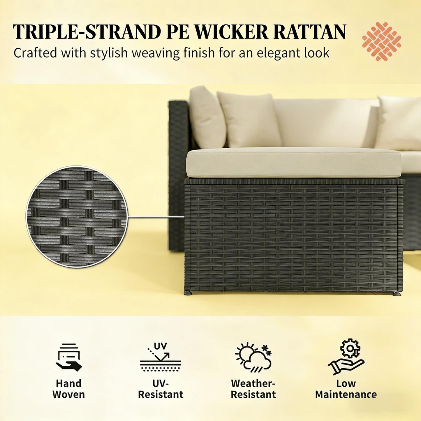 Outdoor Garden Conversation Furniture Set,3 Piece Garden Furniture Set