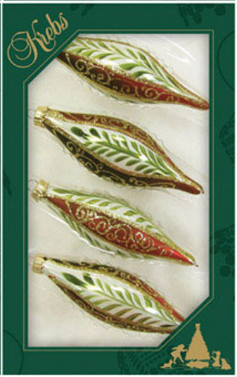 Chablis Gold Drop Shapes with Vertical Leaves and Scrolls -