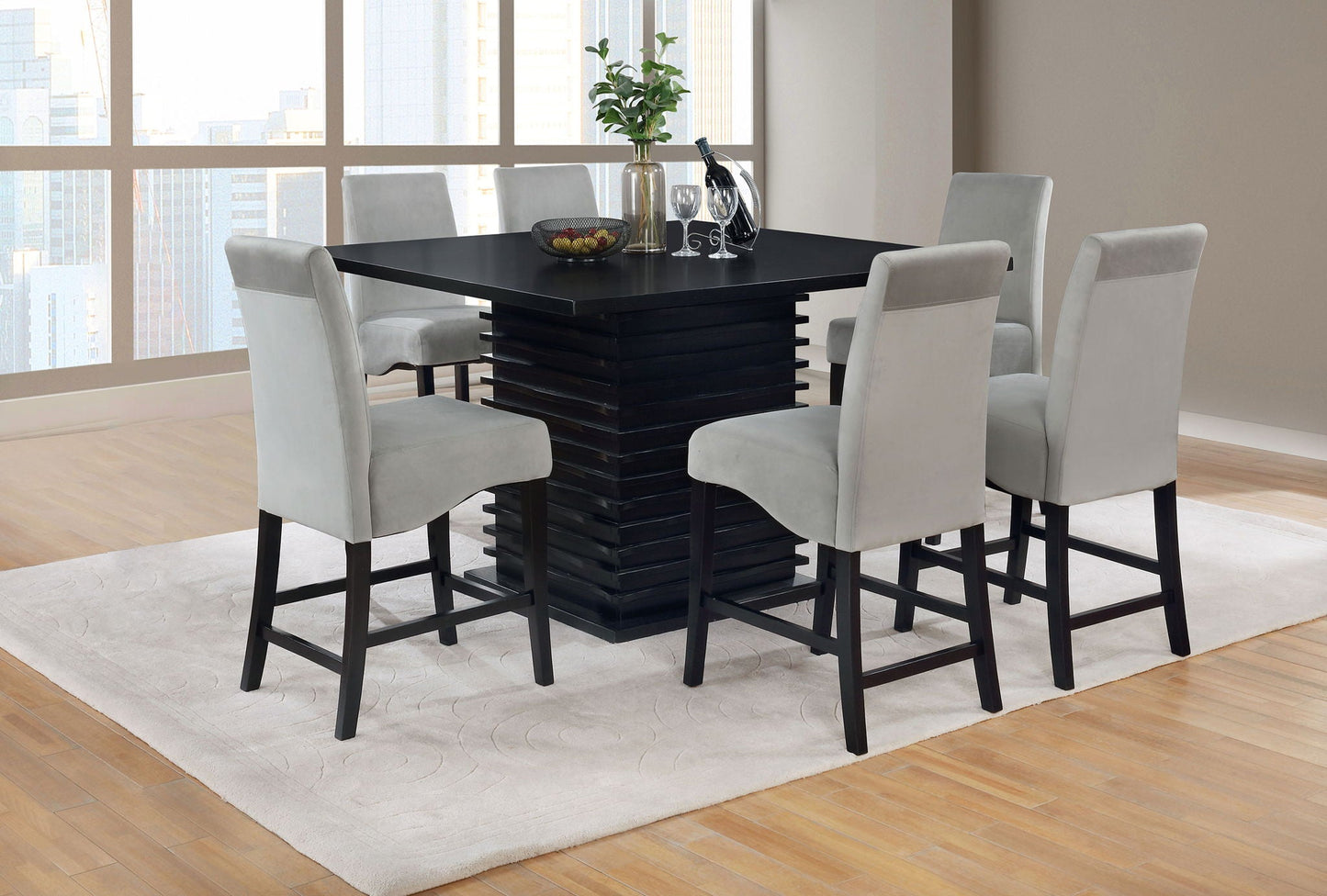 Stanton 7-piece Square Counter Height Dining Table Set Grey