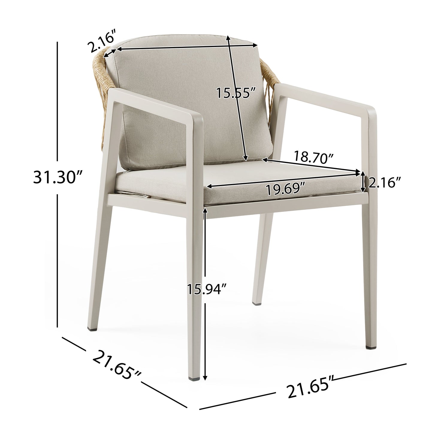 7-piece Outdoor Dining Set,Dining Chair Set of 6(Gray)+Acacia Wood Expandable