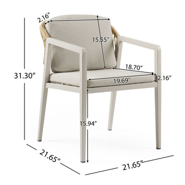 7-piece Outdoor Dining Set,Dining Chair Set of 6(Gray)+Acacia Wood Expandable