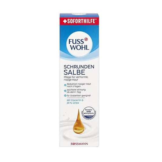 Fusswohl Foot Cream for Cracked Heels - Instant Effect, 25% Urea & Glycerin, 75ml