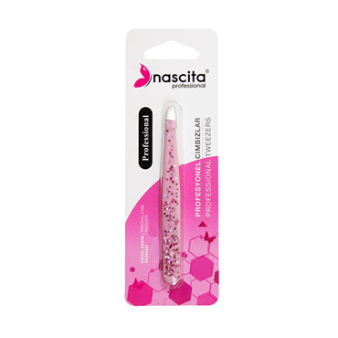 Nascita Precision Eyebrow Tweezers - Slant Tip Angled Tweezers for Perfect Hair Removal & Shaping