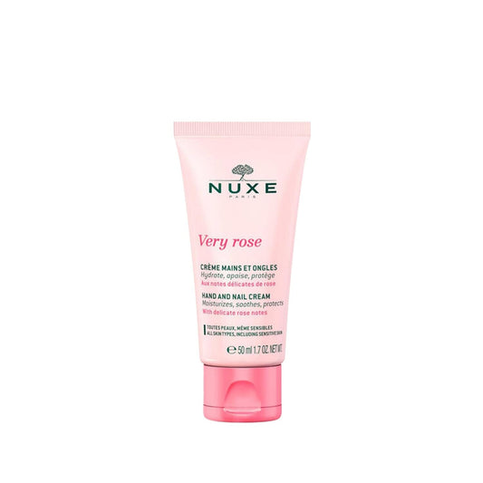 Nuxe Very Rose Hand And Nail Cream 50ml - Moisturizing & Nourishing Cream for Dry Hands & Nails