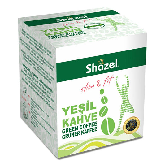 Shazel Green Coffee : Natural with Arabica Green Coffee & Cardamom - 14 Single-Serve Packets