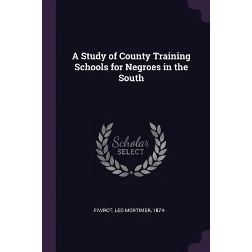A Study of County Training Schools for Negroes in the South - Paperback