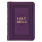 KJV Holy Bible, Compact Faux Leather Red Letter Edition - Ribbon Marker, King James Version, Purple, Zipper Closure - Leather