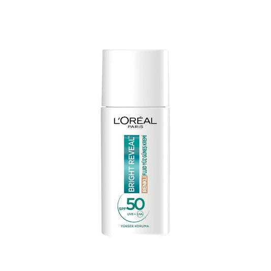 Loreal Paris Bright Reveal SPF 50+ Anti-Dark Spot Tinted Sunscreen for Daily Protection - Medium Shade, 1.69 fl oz
