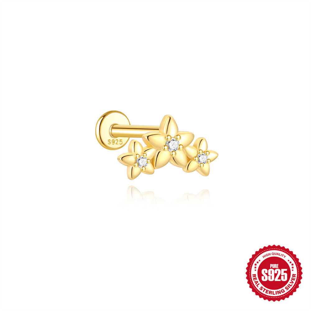 European And American S925 Sterling Silver Cartilage Helix Piercing Stud Earrings