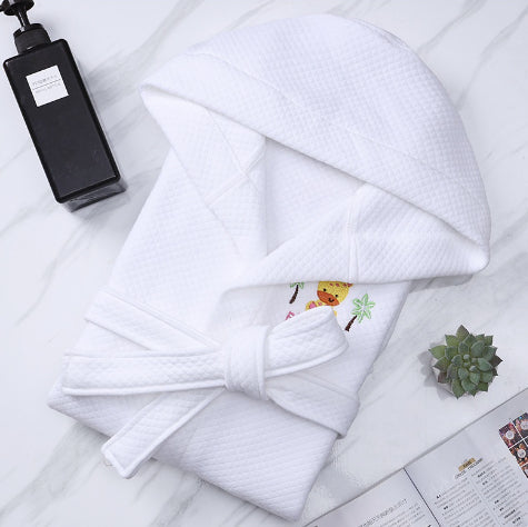 Children's Bathrobes Female Cartoon Cotton Nightgown Boys Girls Swimming Wearable Bath Towels Bathrobe