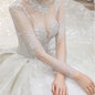 Long Sleeve French Vintage Light Wedding Dress Bride