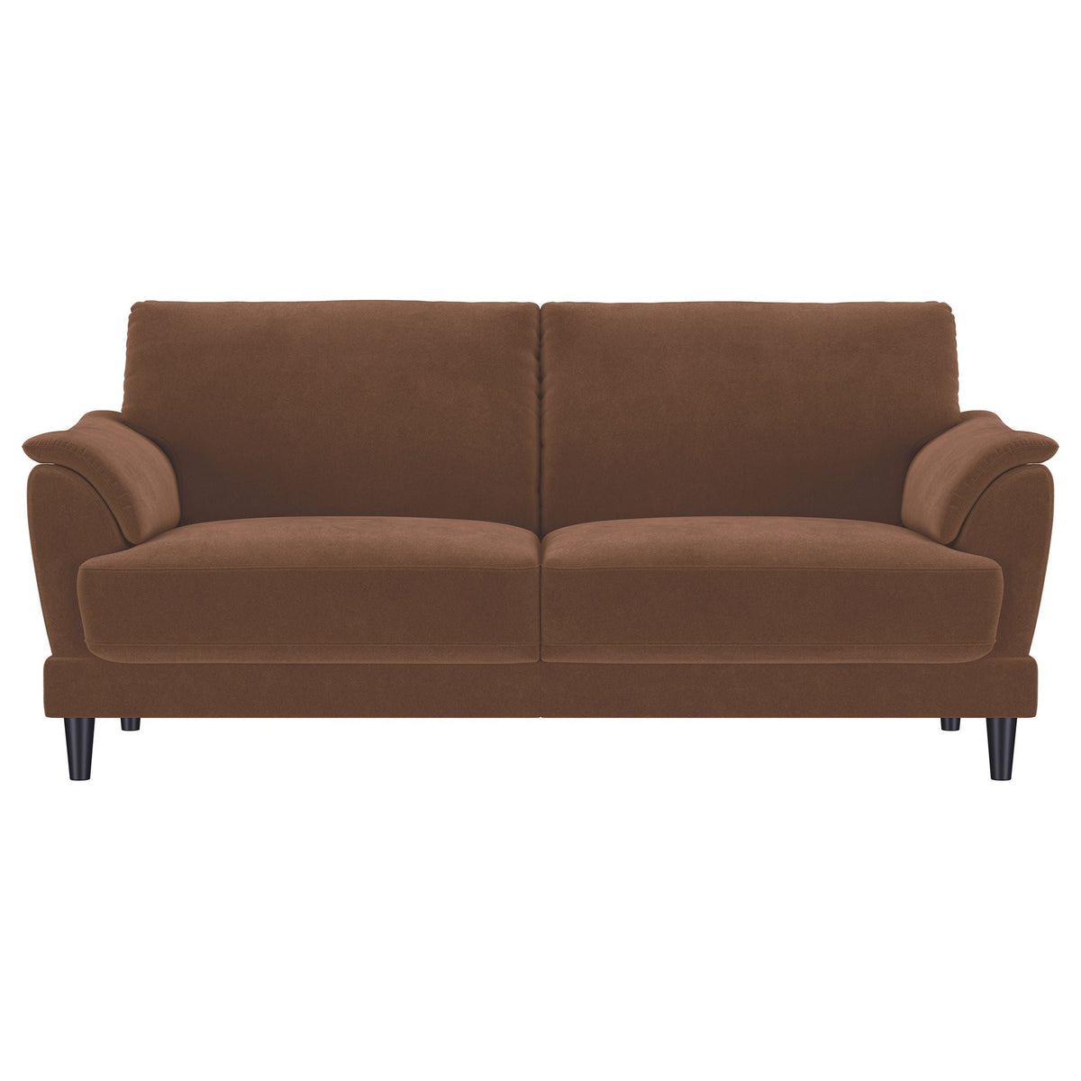 Selma 2-piece Velvet Upholstered Crescent Arm Sofa Set Rust