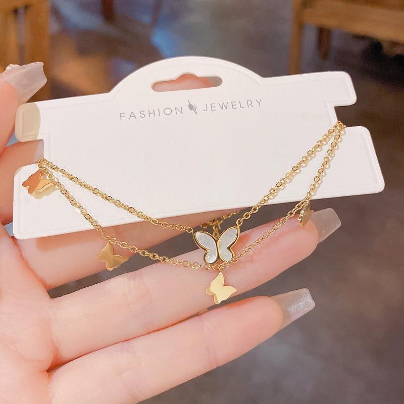 Butterfly Anklet For Women High end 18k Gold colored Trendy Foot Chain