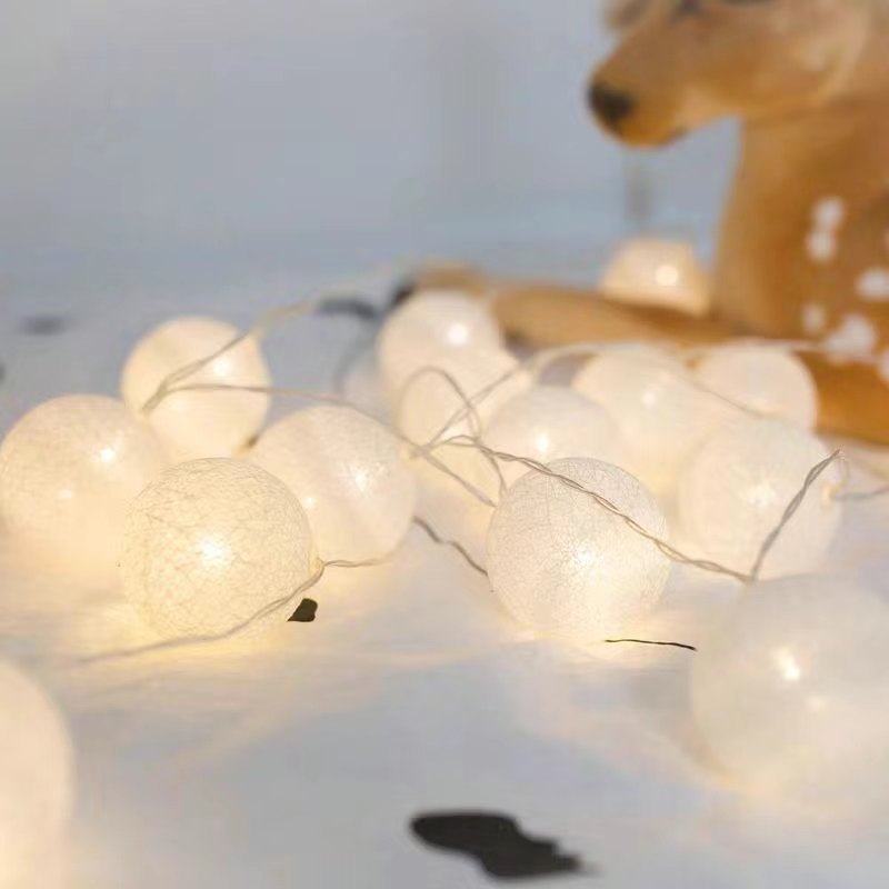 LED Cotton Ball Christmas Holiday Layout Outdoor Camping Lights