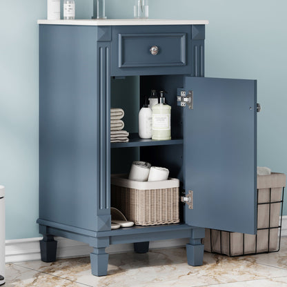 Bathroom Vanity With Sink, Soft-Closing Door, Adjustable Shelf