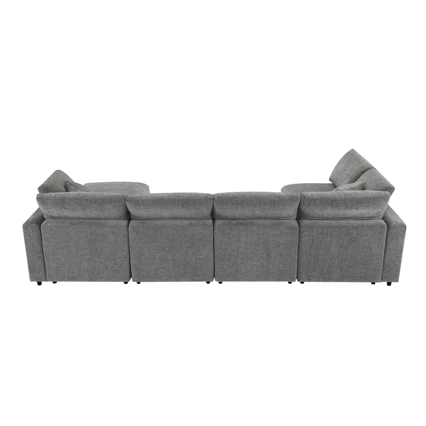 6-Seat U-Shape Modular Sofa with Ottoman, 130