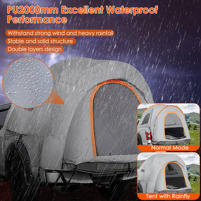 Truck Bed Tent Waterproof Windproof Pickup Truck Tent with Carry Bag 5.41-6.56FT Bed Rainfly PU2000mm Waterproof for Camping Travel
