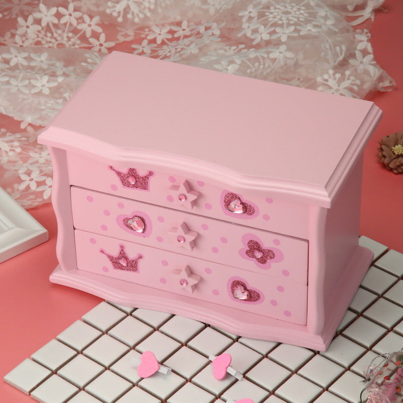 Children's Wooden Jewelry Storage Box Holiday Gift