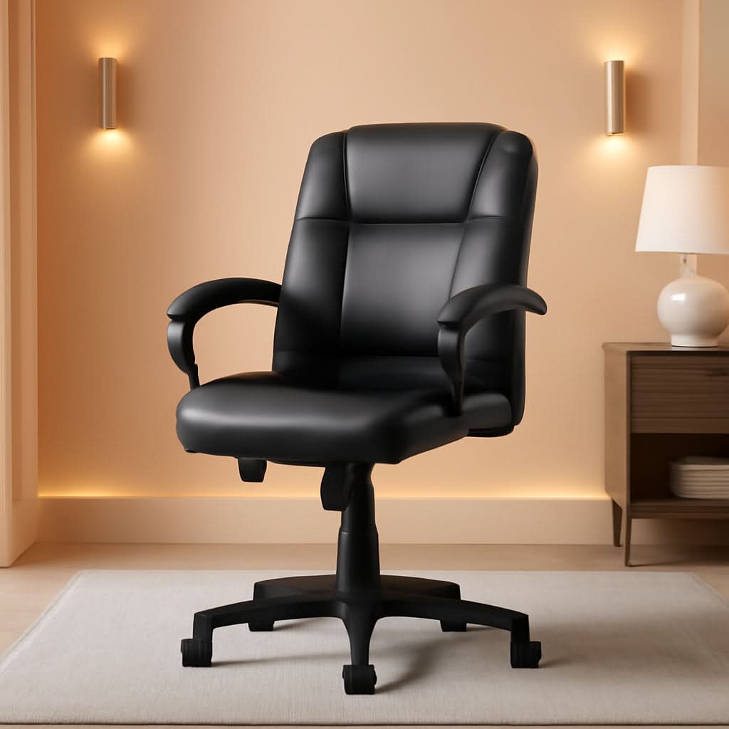 Ergonomic Executive Chair With Lumbar Support Mid Back For Home Office