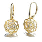 Caged Swarovski Crystal Rose Lever Back Earrings
