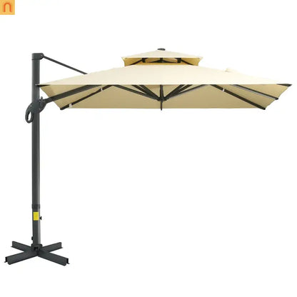 Patio Umbrella Cantilever Offset Square Beige 10 Ft 360 Rotation