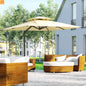 Patio Umbrella Cantilever Offset Square Beige 10 Ft 360 Rotation