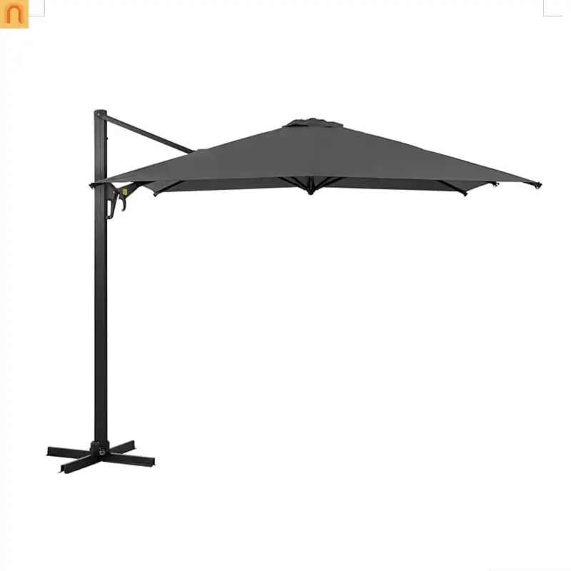 Patio Umbrella Cantilever Square Gray 10 Ft UPF50 360 Rotation
