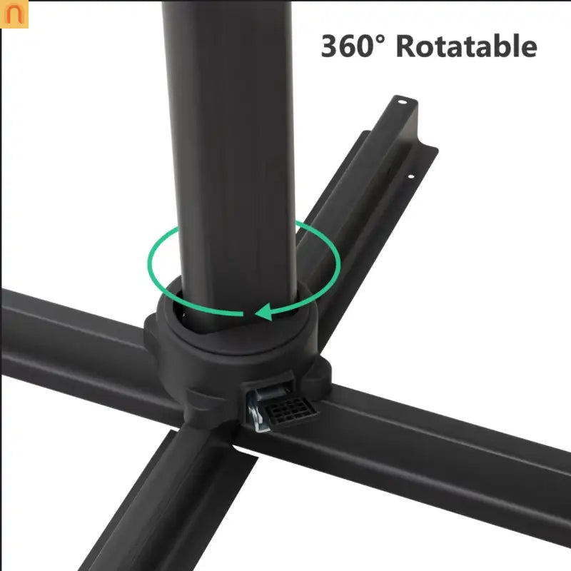 Patio Umbrella Cantilever Square Gray 10 Ft UPF50 360 Rotation