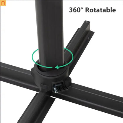 Patio Umbrella Cantilever Square Gray 10 Ft UPF50 360 Rotation