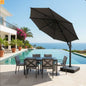 Patio Umbrella Cantilever Square Gray 10 Ft UPF50 360 Rotation
