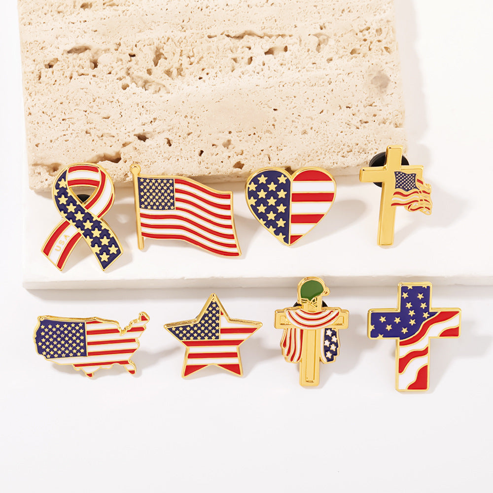 Independence Day-themed Metal Brooch Badge