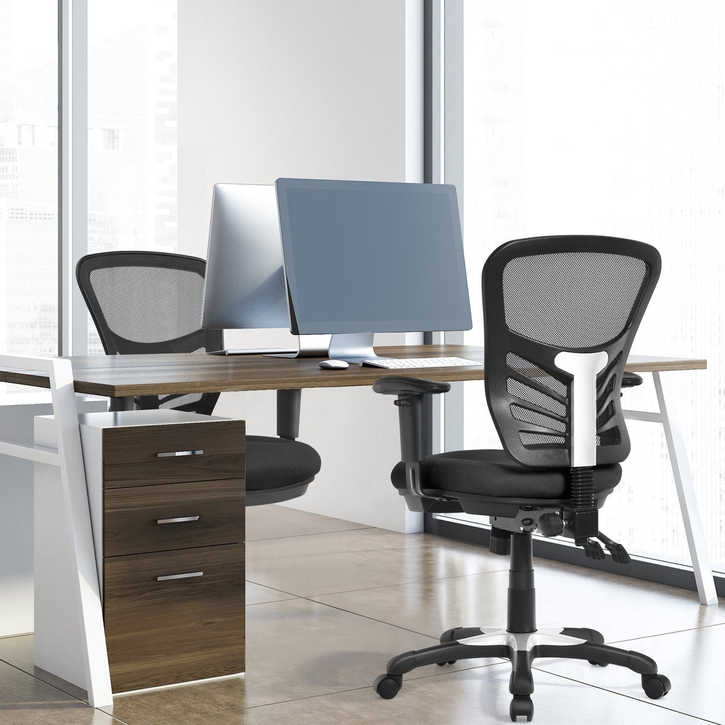 Ergonomic Mesh Office Chair with Adjustable Back Height and Armrests