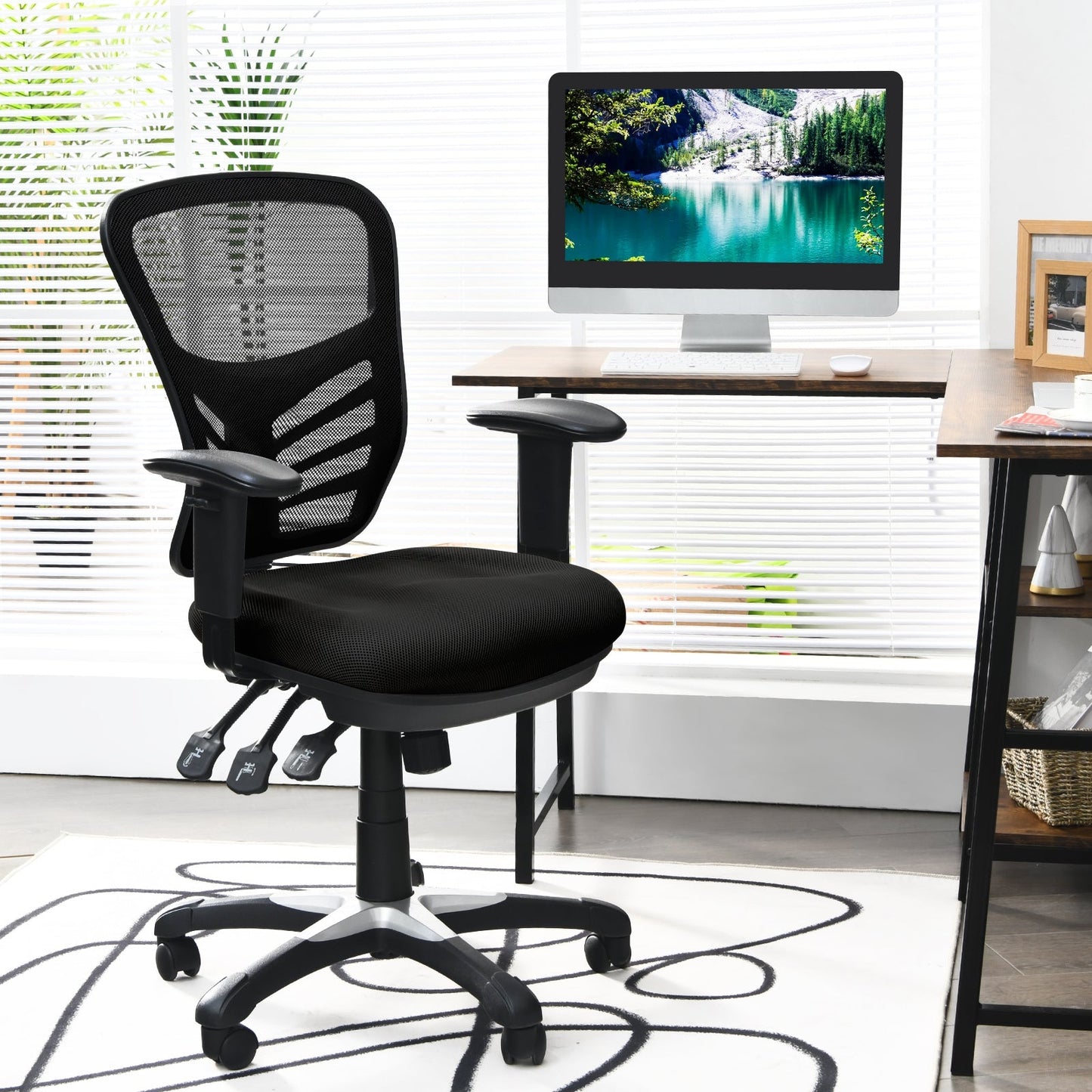 Ergonomic Mesh Office Chair with Adjustable Back Height and Armrests