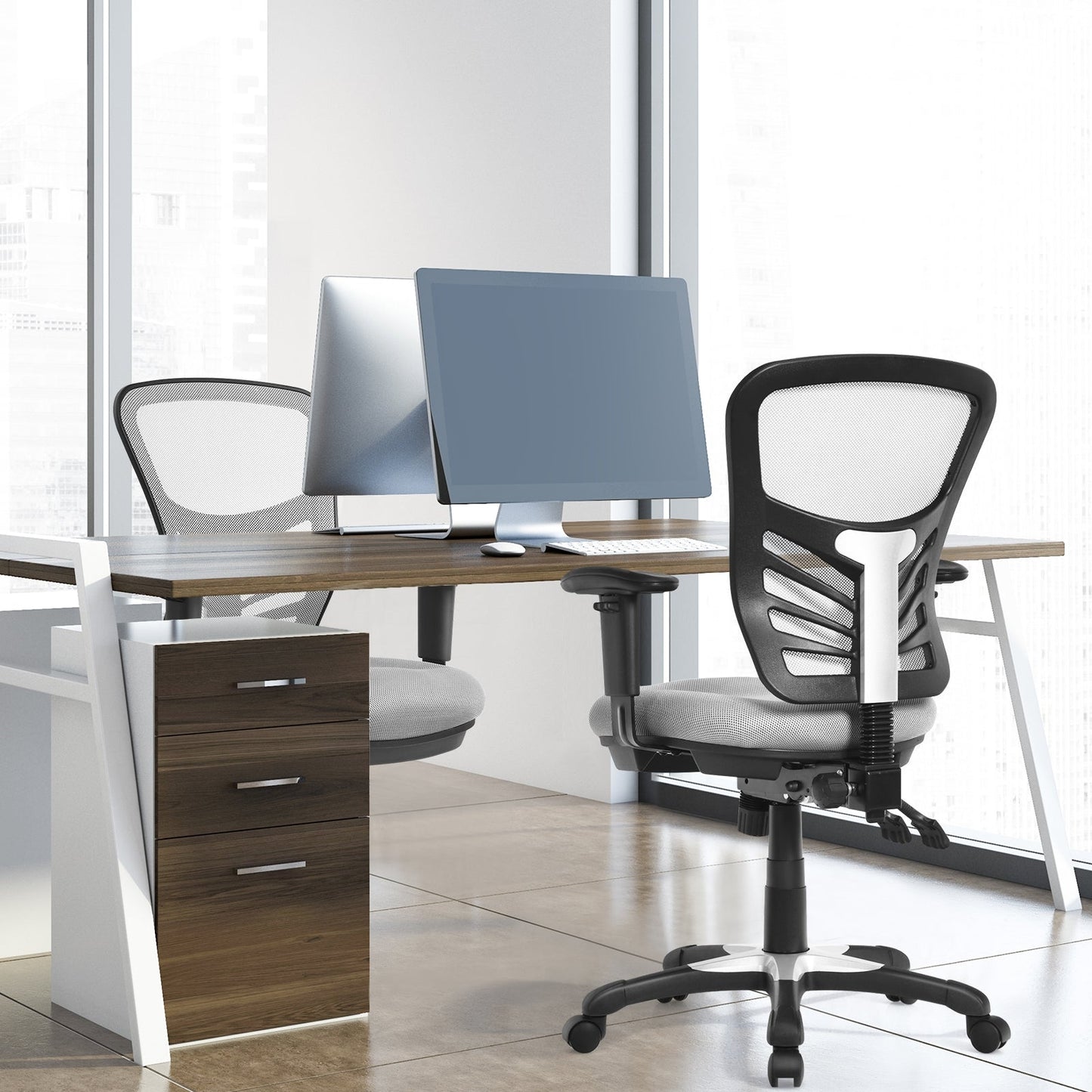 Ergonomic Mesh Office Chair with Adjustable Back Height and Armrests