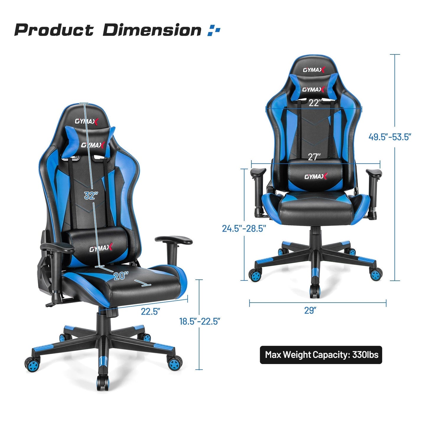Gaming Chair Adjustable Swivel Racing Style Computer Office Chair