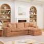 Sectional Sofa Modular Boucle Orange 4 Seat Reversible Chaise 107 In