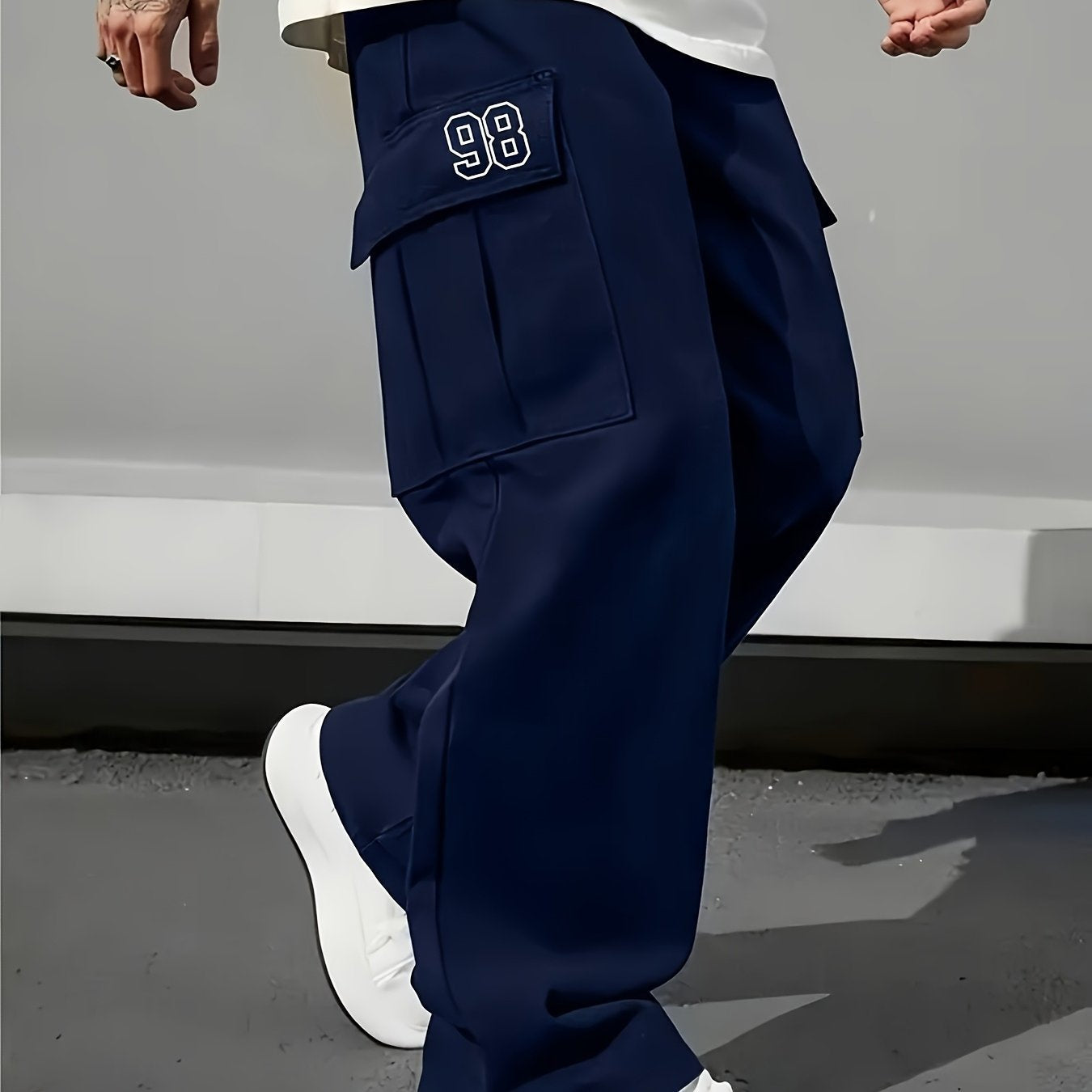 Mens Loose Fit Work Pants With A Drawstring