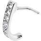 18G Clear CZ Sleek Faux Hoop L Shaped Nose Ring