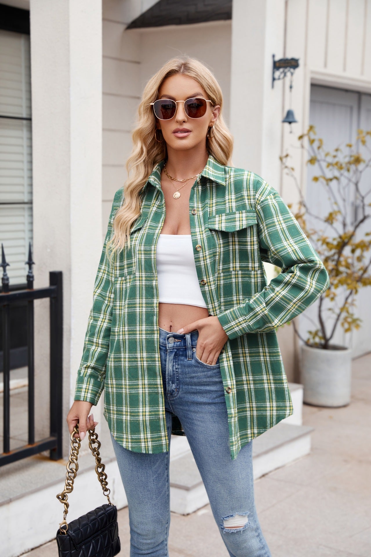Classic Plaid Button-Down Shirt