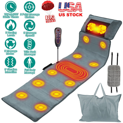 Full Body Electric Massage Mat with Heat & Vibration