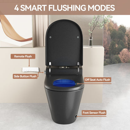 Smart Bidet Toilet with Auto Open/Close Seat, Warm Water Wash, Heated Seat, a...